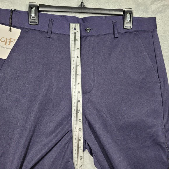 Timeless Flex Mens Size 36x32 Navy Blue Dress Pants Trousers Business Casual - Picture 3 of 8